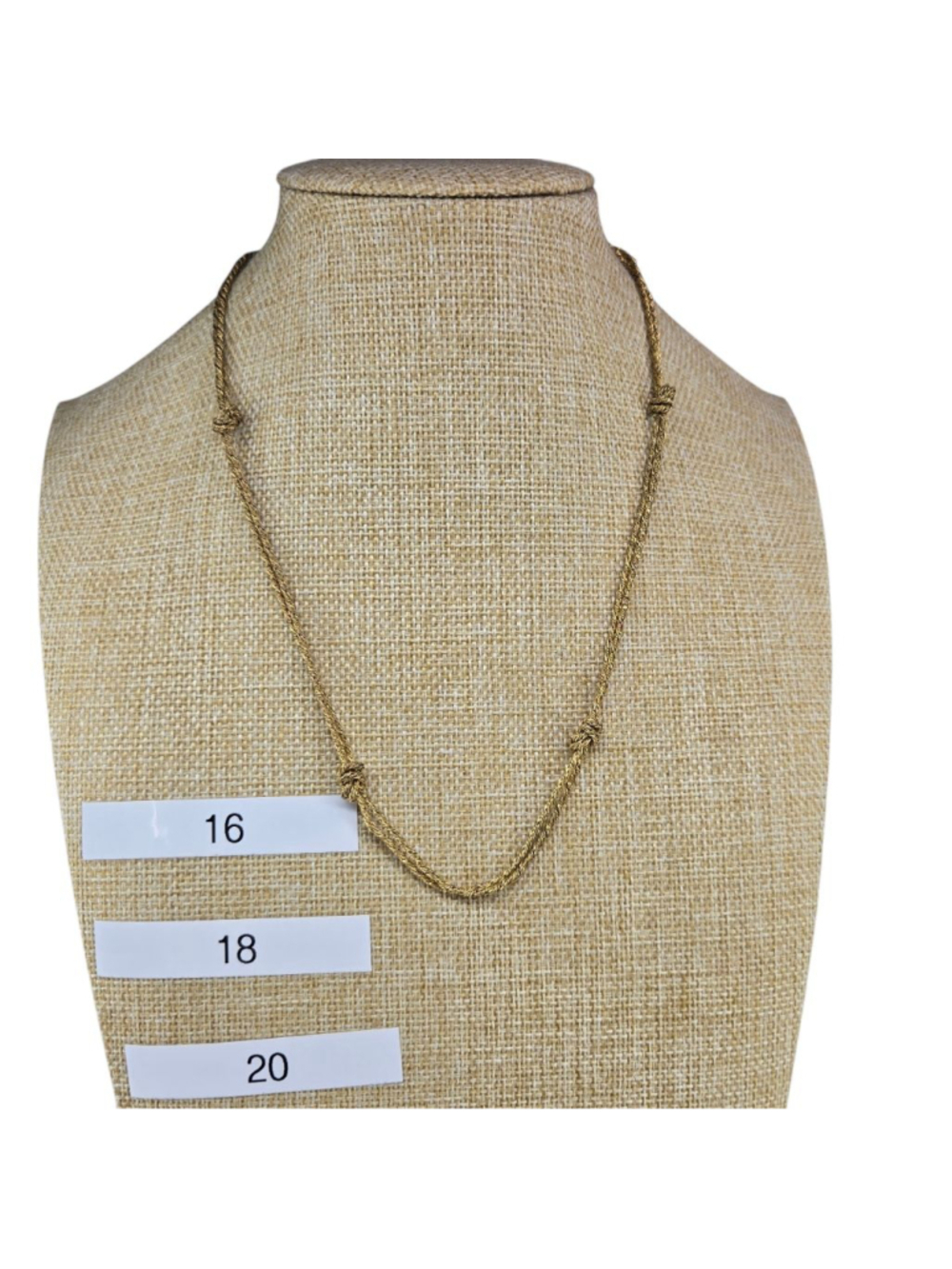 Vintage Monet Necklace Gold Tone Woven Knotted Chain Women's Classic Formal